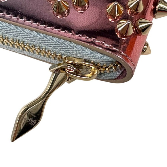 Christian Louboutin Panettone Lockstud Zip Around Wallet Card Coin Multicolor - Picture 5 of 11